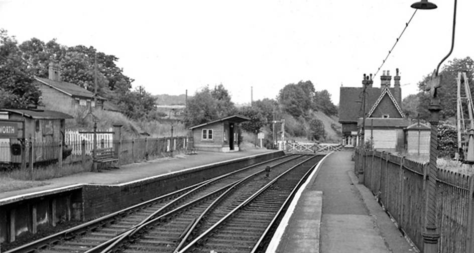 Betchworth
View towards Reigate on 11th June 1961.
Note the difference in heights between the low original brick construction and later standard-height harp and slab concrete extension, not uncommon at this time.
Ben Brooksbank (Geograph/CC-by-SA)