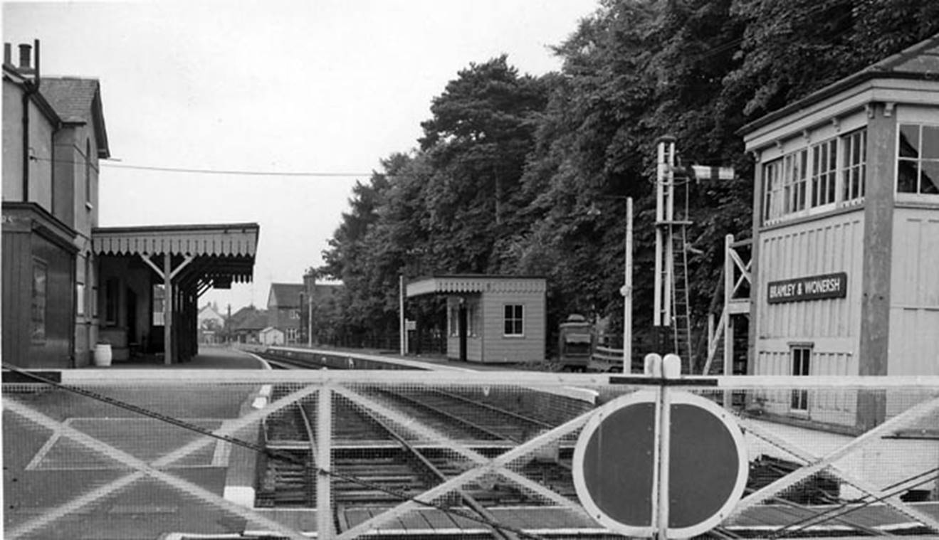 Bramley & Wonersh
View towards Guildford on 11th June 1961. The line closed on 14th June 1965.
 Ben Brooksbank (Geograph/CC-by-SA)
