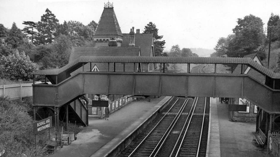 Boxhill & Westhumble
Looking towards Dorking North - 11th June 1961.
The station was called 'Boxhill & Burford Bridge' until 15th September 1958.
  Ben Brooksbank (Geograph/CC-by-SA)