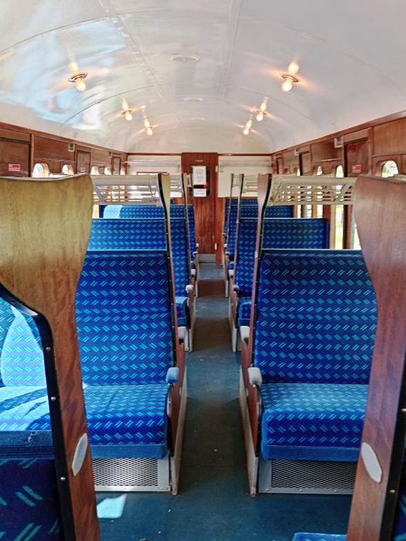 www.BloodandCustard.com

Interior of preserved Driving Trailer Composite (unit 1118) with its original tungsten lighting
© Motorman Blakeman (20th April 2020)
