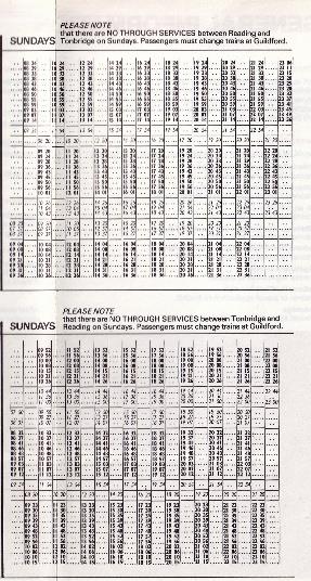 Reading Tonbridge railway timetable 1978
© Colin Watts Collection