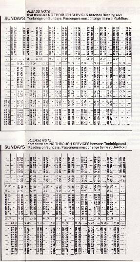 Reading Tonbridge railway timetable 1978
 Colin Watts Collection