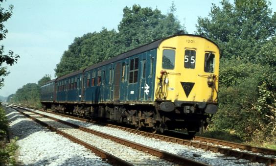 Unit no.1201 approaches Edenbridge on 23rd September 1978.
 Tony Watson
