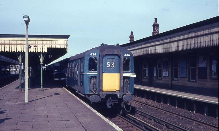 With D6535 propelling 4TC unit no.424, Southern Counties Touring Society’s “The Thamesider” railtour on 31st March 1968 (having arrived from Caterham) undertakes reversal at Norwood Junction ready to depart at 15:14hrs (scheduled) /15:15hrs (actual) for Epsom Downs via West Croydon. 
Having arrived ecs from Clapham Yard, the tour starting from Victoria (headcode 98) undertaking reversals at Kensington Olympia, Ludgate Hill, New Cross Gate via London Bridge, Bricklayers Arms Goods (dep. headcode 53), Tattenham Corner, Purley, Caterham, Norwood Junction, Epsom Downs via West Croydon, Mitcham Junction, Wimbledon via Merton Park, Tooting Goods thence back to Victoria (dep. headcode 56) via Merton Park and Streatham Junction before returning to Clapham Yard (ecs as headcode 98).
© BloodandCustard
