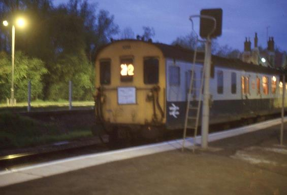 https://www.bloodandcustard.com/BR-6S-6L-6B-Hastings.html
With its paper headboard, unit no.1018 (with 1013) departs from Etchingham with the 19.45 Charing Cross to Hastings.
“Having arrived from Tonbridge (on the 20.14 Tonbridge- Hastings) there was only a twenty-minute wait for this train.”
“Using a film camera without a tripod at night, rarely yields a clear photograph - but this was such an historic day!”
“There was sufficient time for a celebratory pint before riding in S60000 on the last train to Tonbridge (21.26 ex.Hastings).”
John Atkinson ©