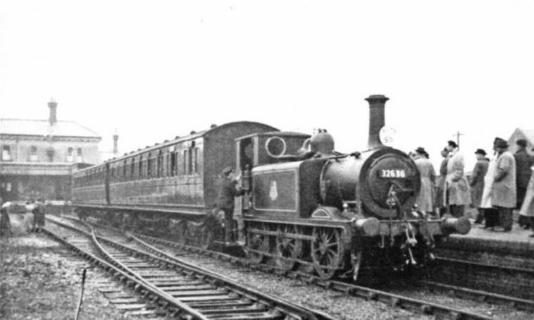 Kemp Town 
RCTS Brighton Works Centenary
Sunday, 19th October 1952 and RCTS Rail Tour at the former Kemp Town station (which had not seen a regular passenger service since 2nd January 1933 although goods trains worked in until 14th June 1971. Between Victoria and Brighton the tour was hauled by Brighton Atlantic H2 class no.32425 with A1X class 'Terrier' no.32636 operating a special between Brighton and Kemp Town. 
No.32636 was preserved as no.72 'Fenchurch' on the Bluebell Railway.
 Ben Brooksbank (CC-by-SA/2.0)
