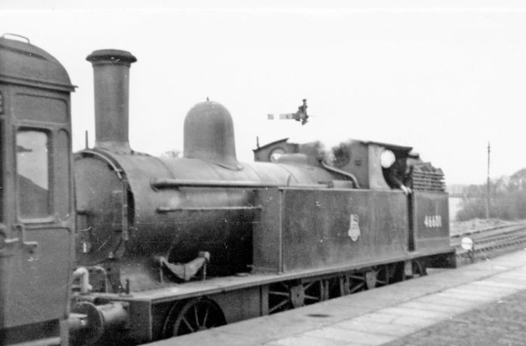 Cheddington
Last day of service to Aylesbury High Street
31st January 1953
View southward on the bay platform, with the Last Passenger Train to Aylesbury High Street on 31st January 1953. Locomotive was a Webb 5'6" 2-4-2T no. 46601, built September 1890 and not withdrawn until 5th December 1953. 
The Aylesbury branch remained open for freight until December 1953, but was personally traversed on an RCTS Tour in October 1954.
 Ben Brooksbank (CC-by-SA/2.0)

