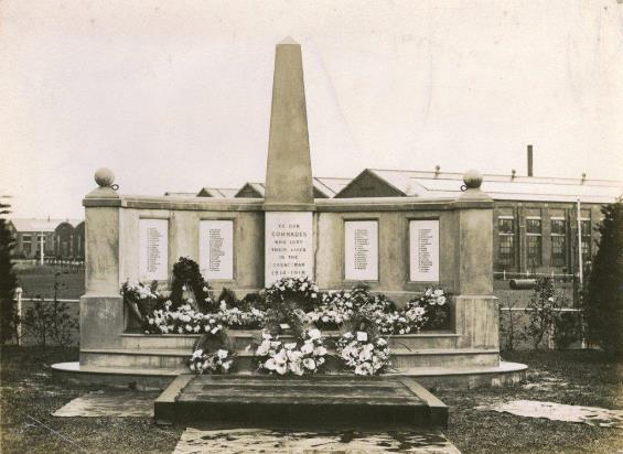 Lancing Carriage Works 1914-1918 War Memorial

'To our comrades who lost their lives in the Great War'

Description automatically generated