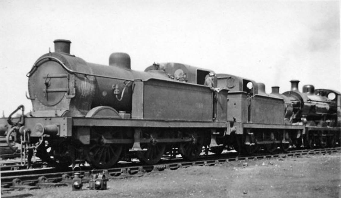 Two cut-down ex-SER 0-6-0Ts at Ashford Locomotive Depot