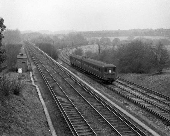 Following the 22nd September 1965 fatal collision at Roundstone Level crossing, fire damaged 2 BIL unit no.2105 awaits its fate in Brightons North Sidings during November 1965. The body of the Driving Trailer Composite was scrapped at Brighton with the Motorcoach overhauled at Eastleigh, thence into 4 LAV unit no.2943.
 (Late) David Cole
