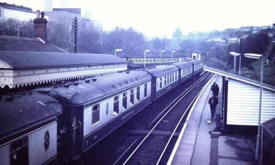 Unit no.3053 on the RCTS  Brighton Belle  
commemorative rail tour  at Ore 1st April 1972    BloodandCustard