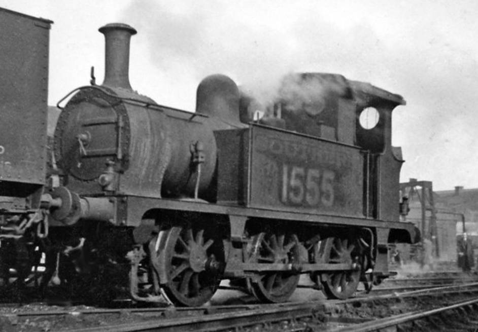 Brighton Shed Pilot
Brighton Locomotive Depot s diminutive shed pilot on 23rd March 1946. Built by Wainwright as the SECR P class for work on light branches, they were later used for light 'odd-job' work. No.1555 was built June 1910 and withdrawn February 1955.
 One of my very early photographs 
  Ben Brooksbank (CC-by-SA/2.0)
