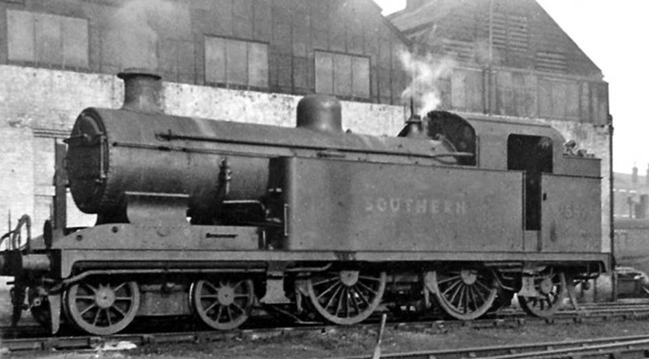 Brighton Locomotive Depot
No. 2597 was one of the first LB&SC Marsh I1 class, built December 1906 and rebuilt 5/28 as an I1X, it was withdrawn in December 1946 - nine months after this photograph was taken on 23rd March 1946.
  Ben Brooksbank (CC-by-SA/2.0)