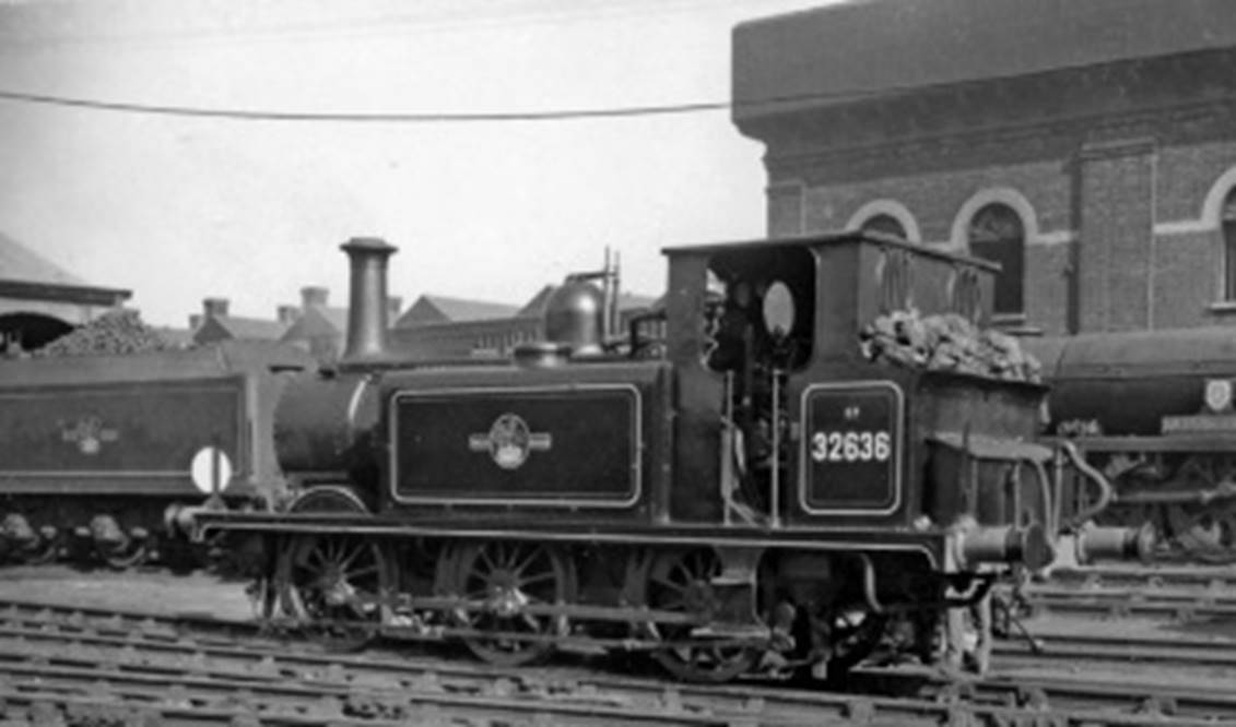 Brighton Locomotive Depot
On the left is ‘Terrier’ 32636. Prominent are SR Maunsell class V 'Schools' no. 30923 'Bradfield' (built December 1933, withdrawn December 1962) and SR Maunsell U1 class 2-6-0 no. 31891 (built January 1931, withdrawn April 1963. [7th October 1962].
© Ben Brooksbank (CC-by-SA/2.0)

