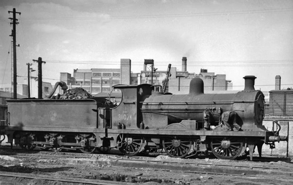 The Wainwright C-class was the standard 0-6-0 of the Eastern Section of the SR, amounting to 109 examples. No. 31071 was built as No. 71 in July 1901 and was withdrawn in September 1959.
 Ben Brooksbank (Geograph/CC-by-SA)
