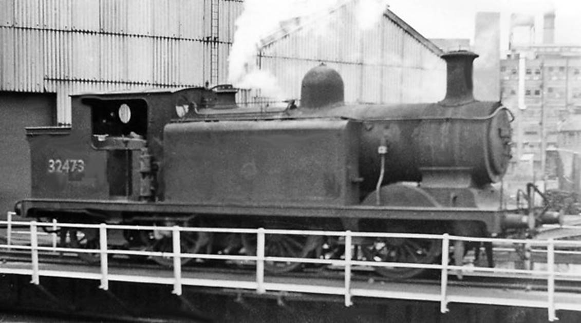 The most numerous of Robert Billinton's several varieties of 0-6-2Ts were his E4 class. On the turntable at Bricklayer's Arms Depot No. 473 was built August 1898 and withdrawn as 32473 in October 1962. 
© Ben Brooksbank (Geograph/CC-by-SA)

