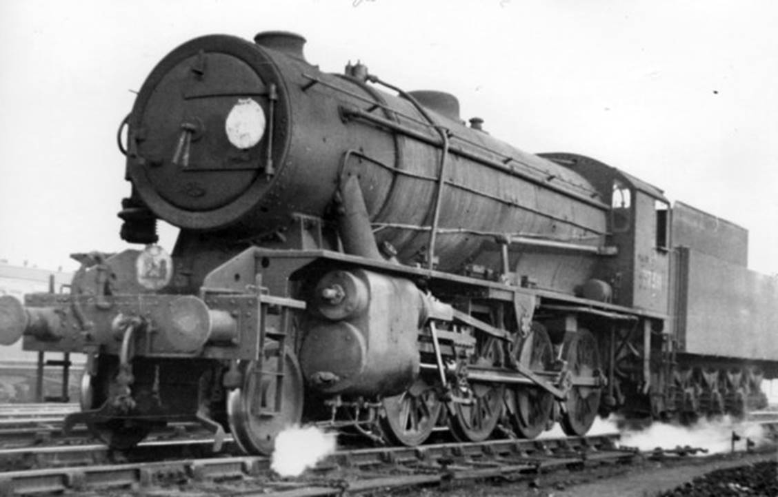 View north-east, no.77311 was another of the 900+ WD 2-8-0s built for the War Department and sent to Europe after the OVERLORD operation returning 2- 3 years after the Allies' victory. During the first few months after their return many worked briefly on the Southern.
 Ben Brooksbank (Geograph/CC-by-SA)
