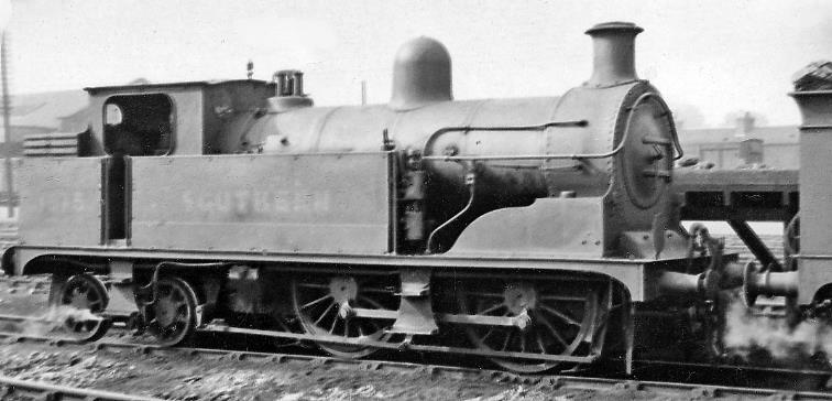 Surviving London, Chatham & Dover 0-4-4T at Tonbridge Locomotive Depot on 18th May 1946. Kirtley R class no.1675 (built December 1891, withdrawn October 1952) had been ousted by electrification some 20 years earlier from its original work on London suburban services to operate country branch line services. 
© Ben Brooksbank (CC-by-SA/2.0)

