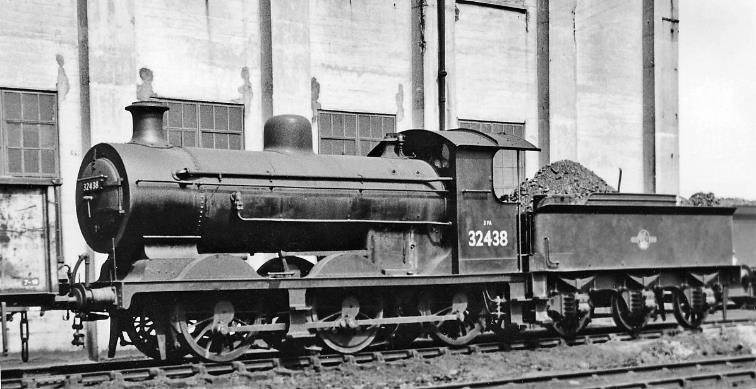 www.BloodandCustard.com
Ex-LBSCR R. Billinton C2X class no.32438 (built as a C2 April 1893, rebuilt as C2X February 1924, withdrawn December 1961) rests in the Feltham Locomotive Depot yard on 11th May 1959.
 Ben Brooksbank (CC-by-SA/2.0)
