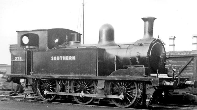 Fresh from repair, ex-LSWR Adams G6 no.275 (built March 1898) was nevertheless soon withdrawn in December 1949.
 Ben Brooksbank (CC-by-SA/2.0)
