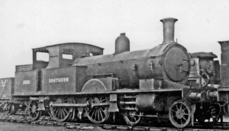 Ex-LSWR Adams Radial tank awaiting Works at Eastleigh. This is one of the five of seventy-one '0415' class designed by Adams in the 1880s for London suburban work, one of three which far outlived the others working the unique Axminster - Lyme Regis branch. No. 3520 was built in December 1885 as no.520 (later no.0520), no.3520 on the SR and withdrawn as BR no.30584 in February 1961.
 Ben Brooksbank (CC-by-SA/2.0)
