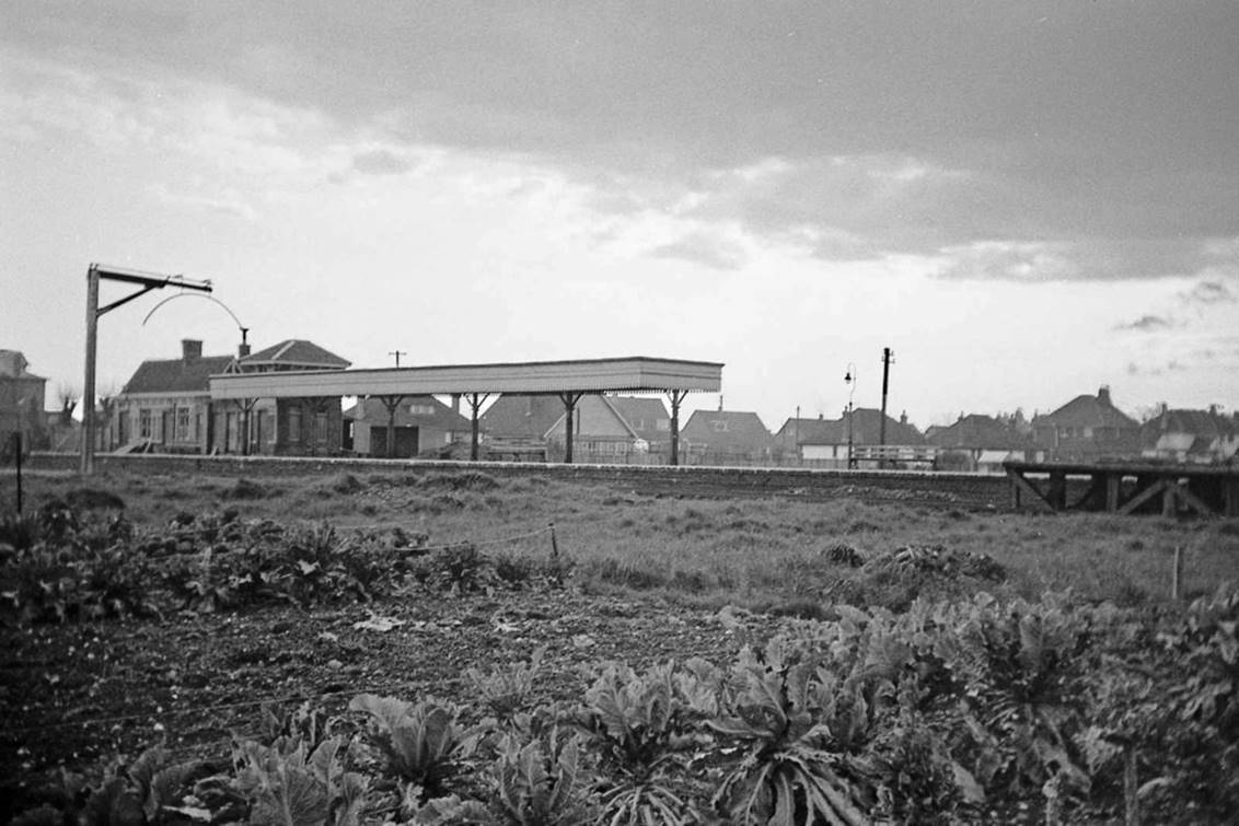 April 1964
Hayling Island Station from across the goods yard.
 Martin Tester (CC-by-SA/2.0)
