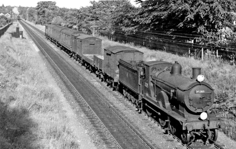 Carrying the headcode is for a Bournemouth Central - Dorchester goods train, Down parcels train approaching Branksome station on 16th June 1951. The locomotive is ex-LSWR Drummond T9 no.30285 (built January 1900, withdrawn June 1958).
 Ben Brooksbank (CC-by-SA/2.0)
